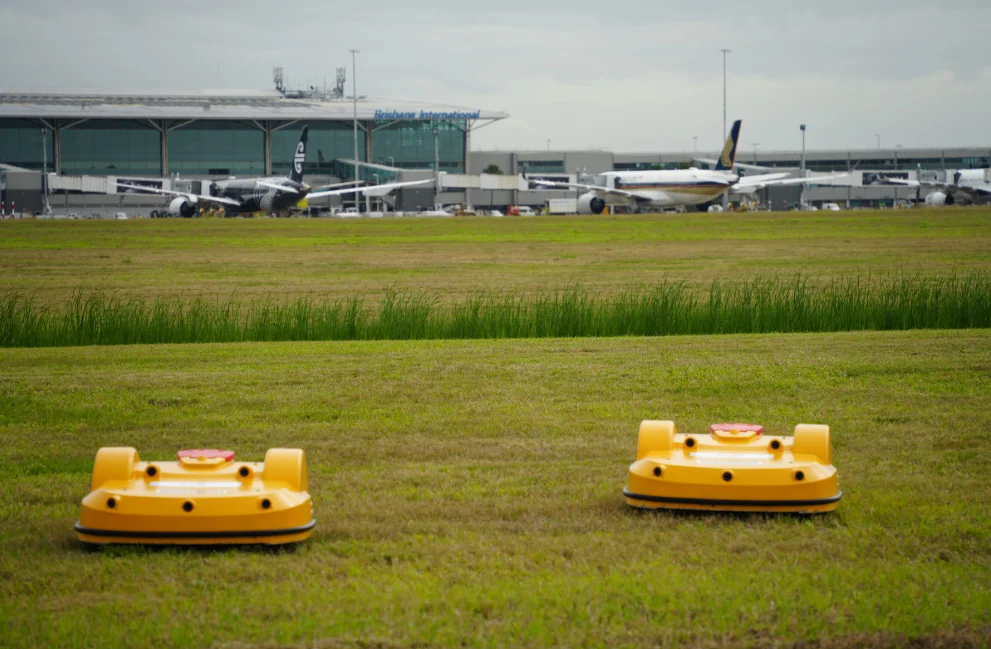 Robot mower at Brisbane Airport